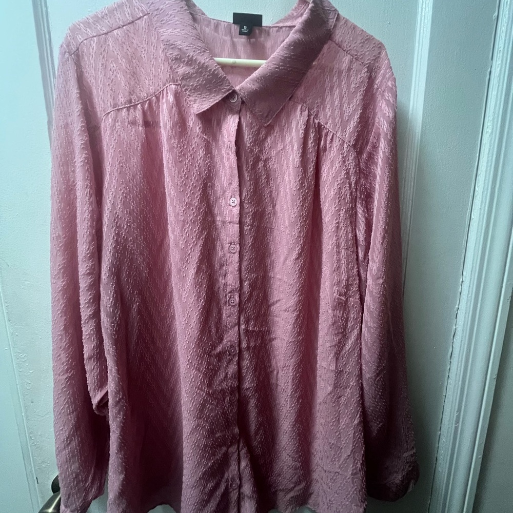 Torrid Pink Button Down Shirt Lightweight Long Sleeve
